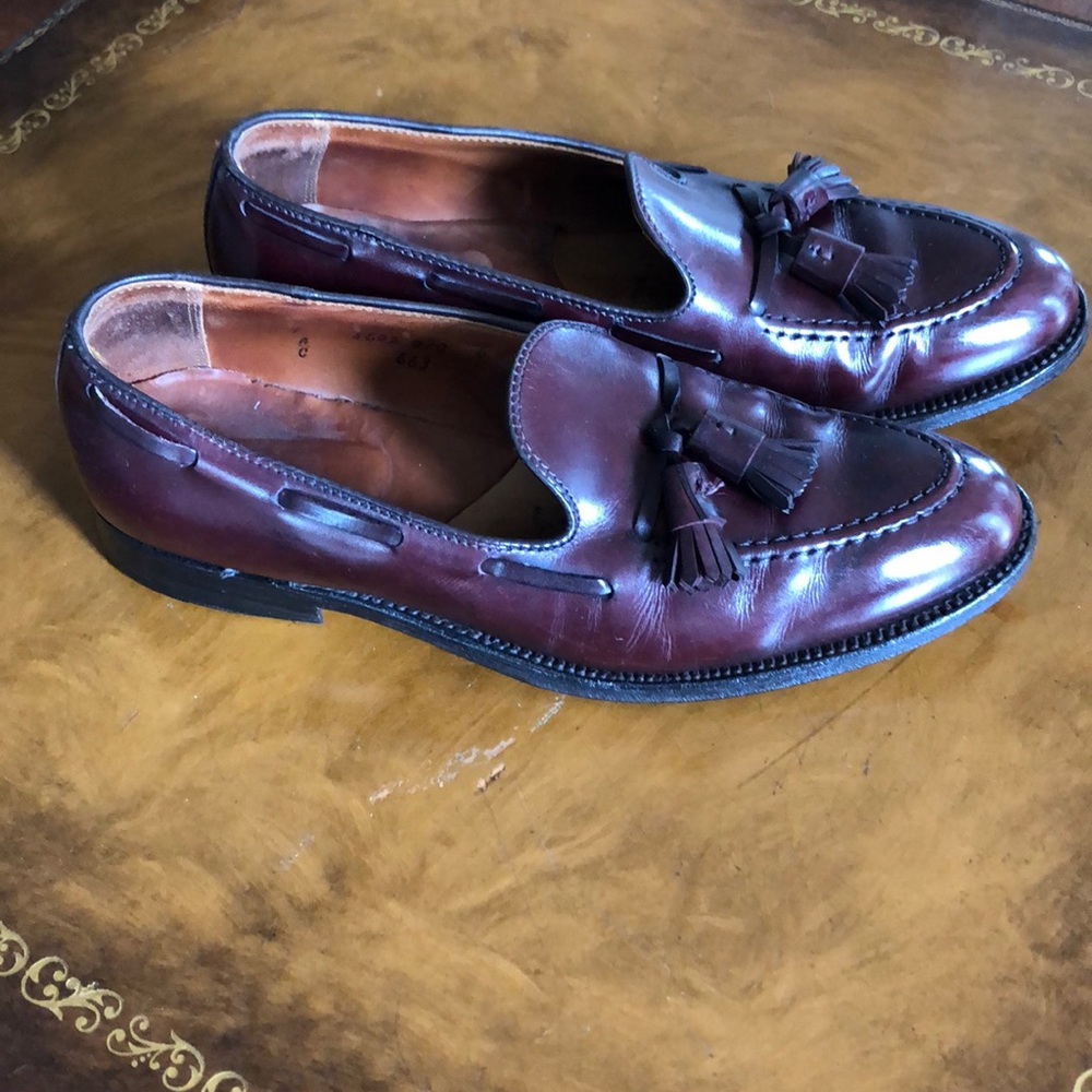 Alden Oxblood tassel loafers, US size 9